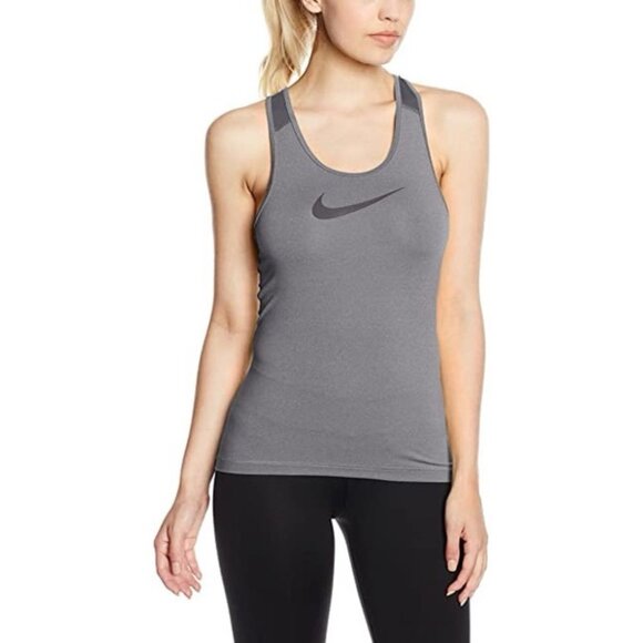 Nike Pro Cool Dri-Fit Logo Tank Top Grey Racerback Sleeveless Size XS - Picture 3 of 10